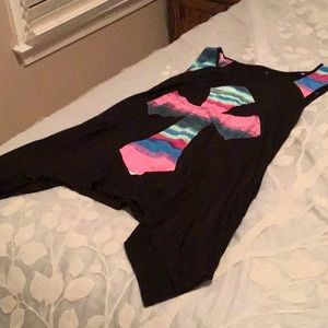 Black and multi-colored cross tunic